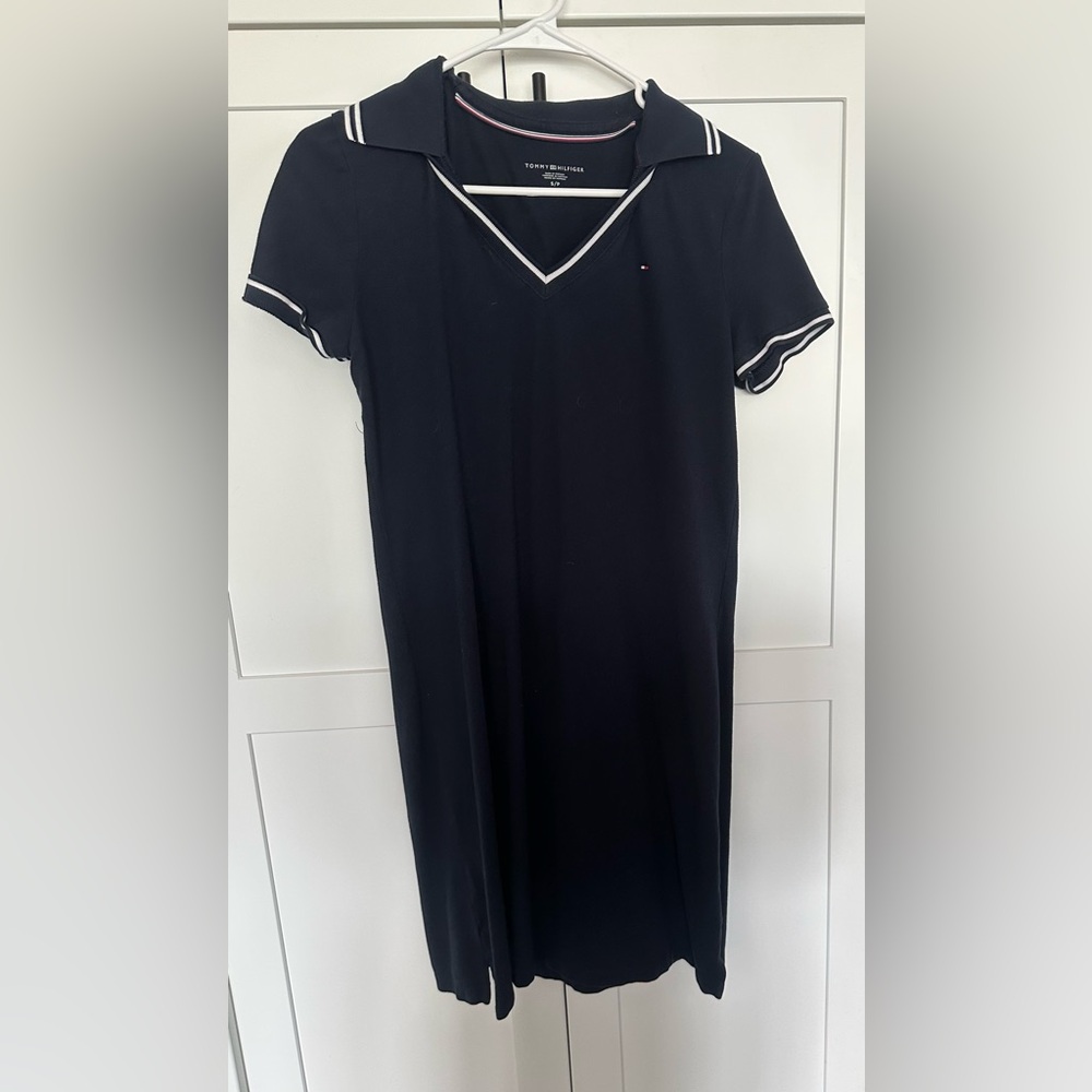 Tommy Hilfiger Black Sheath Mini Dress with Sailor Collar